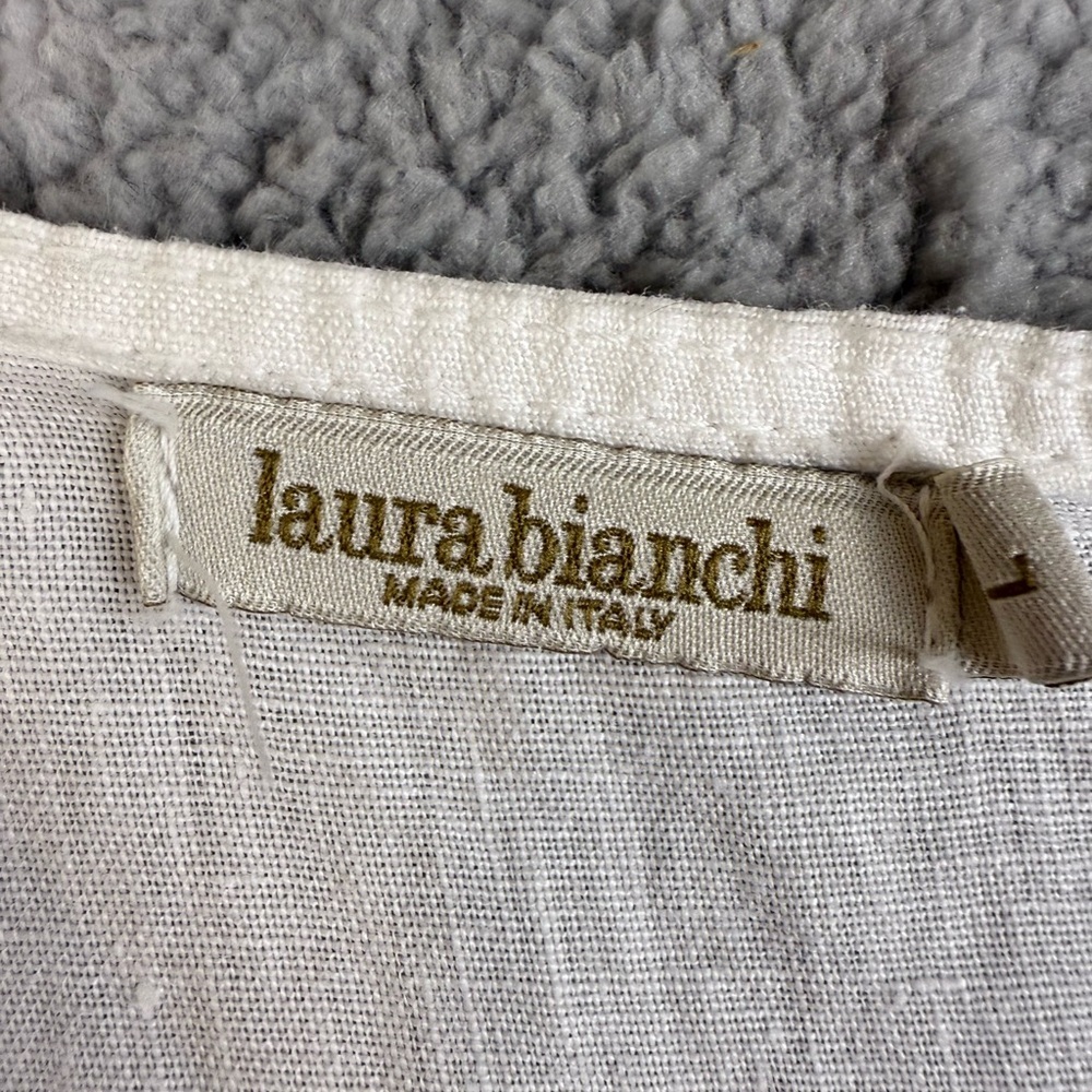 Women’s Laura Bianca Italian linen short sleeve top size L - Picture 5 of 13